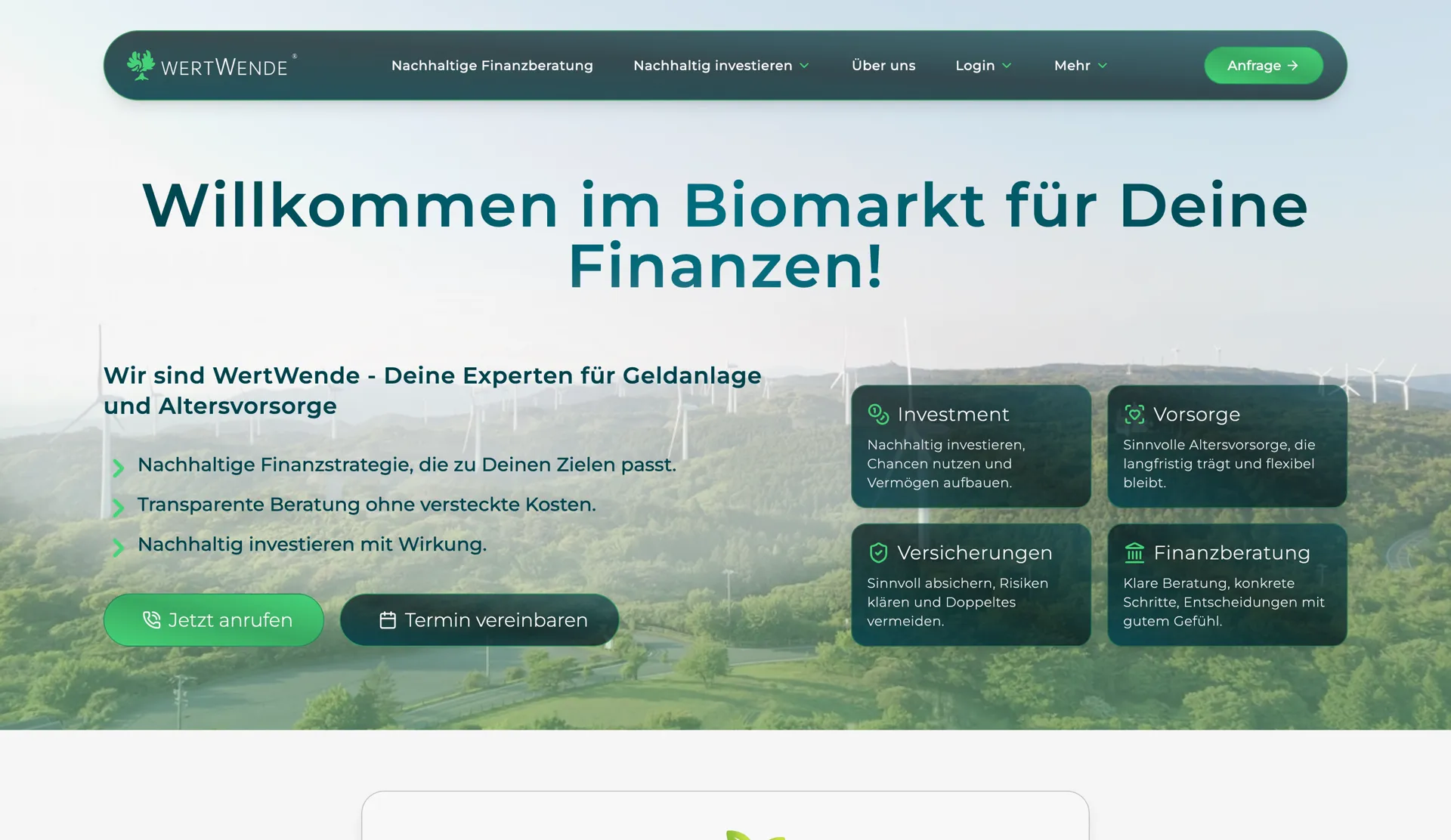Screenshot: Website nachher